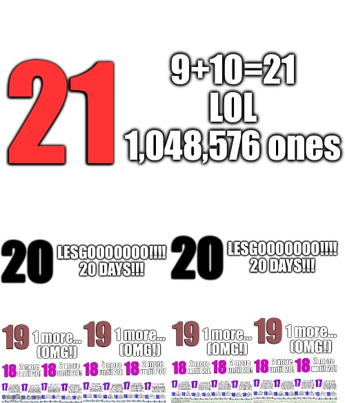 Whats 9+10? | 9+10=21 LOL
1,048,576 ones; 21 | image tagged in memes,funny | made w/ Imgflip meme maker