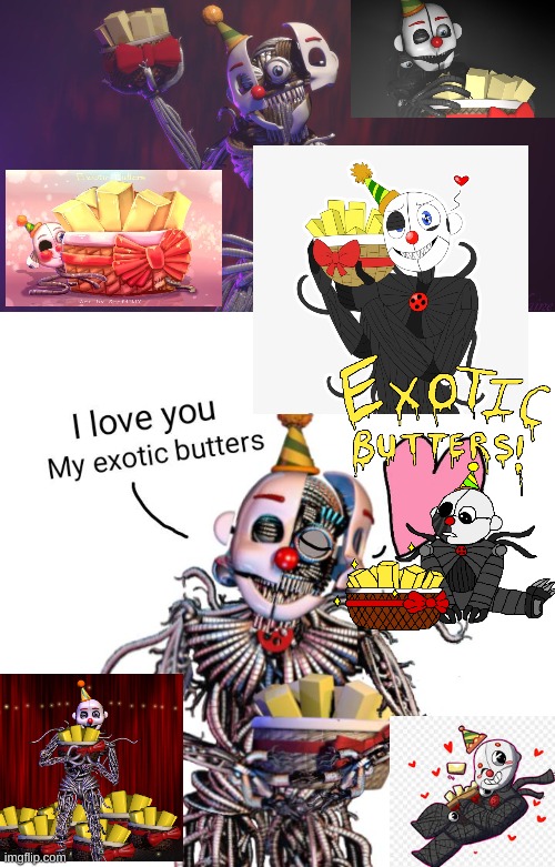 Some things are just meant to be, you know? *Starts playing that one song from Titanic* | image tagged in stay blobby,exotic butters,ennard,exotic butters x ennard | made w/ Imgflip meme maker