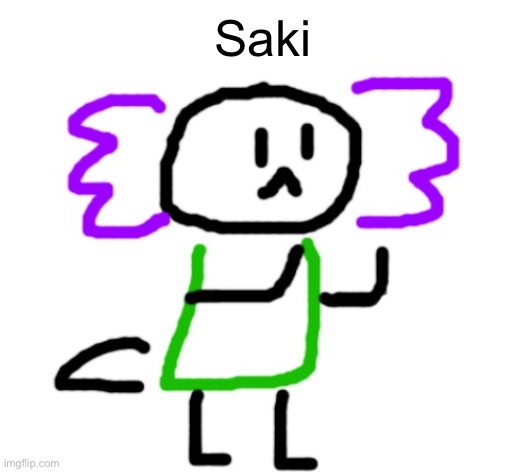 Canon name | Saki | image tagged in saki axolotl | made w/ Imgflip meme maker
