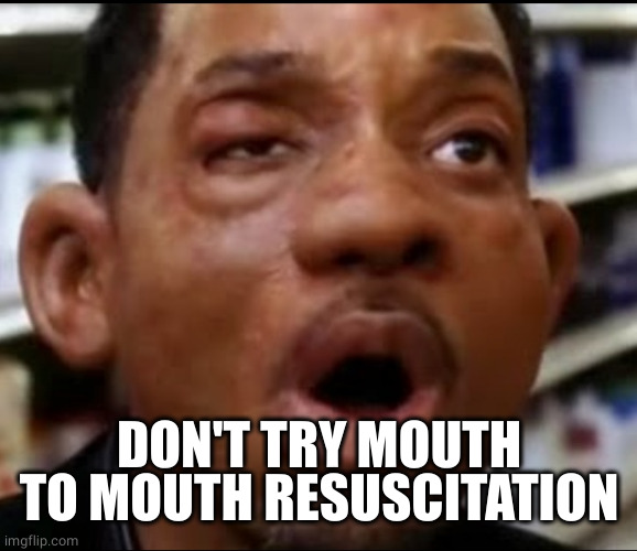 Allergy | DON'T TRY MOUTH TO MOUTH RESUSCITATION | image tagged in allergy | made w/ Imgflip meme maker