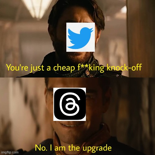 Twitter vs Threads | image tagged in twitter,thread | made w/ Imgflip meme maker