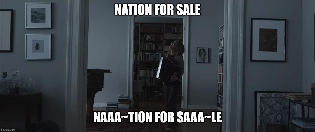 Appartment for sale | NATION FOR SALE; NAAA~TION FOR SAAA~LE | image tagged in tar,movies,film,cate blanchett | made w/ Imgflip meme maker
