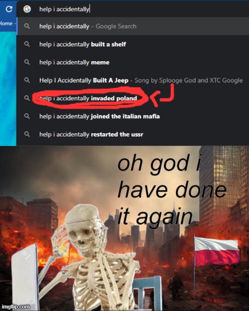 who tf searched that | image tagged in oh god i have done it again,poland | made w/ Imgflip meme maker