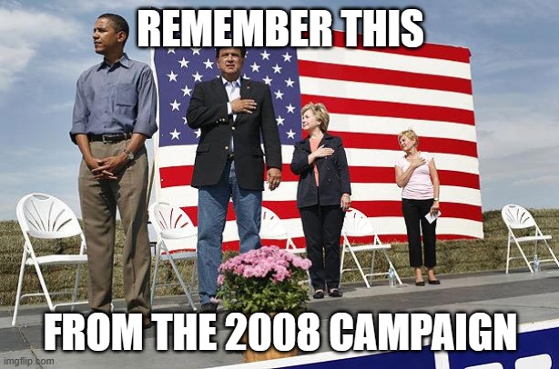 Obama not saluting | REMEMBER THIS FROM THE 2008 CAMPAIGN | image tagged in obama not saluting | made w/ Imgflip meme maker