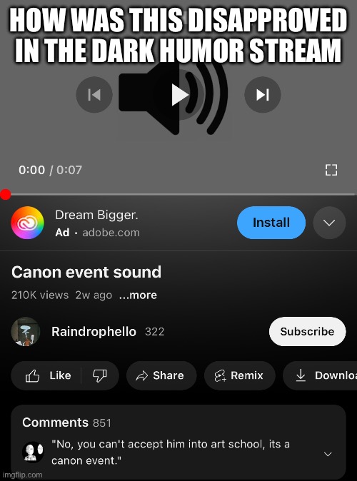 HOW WAS THIS DISAPPROVED IN THE DARK HUMOR STREAM | made w/ Imgflip meme maker