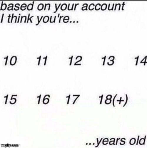 Noticed this wasn't a template yet, so here ya go | image tagged in based on your account i think you're,age,age guessing,account | made w/ Imgflip meme maker