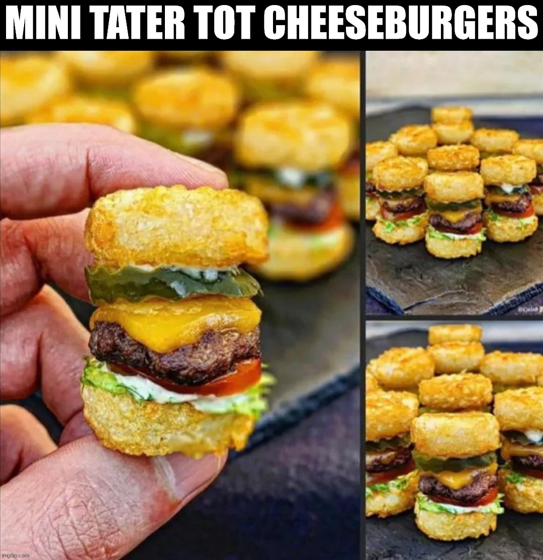 MINI TATER TOT CHEESEBURGERS | made w/ Imgflip meme maker