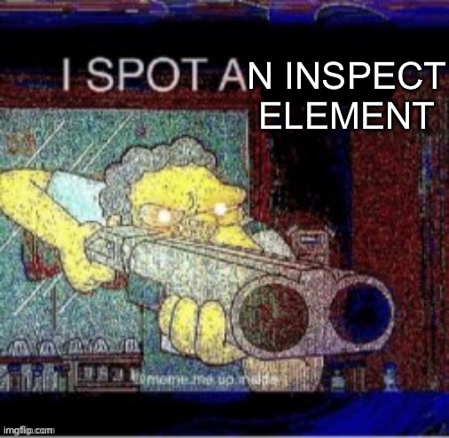 I spot a X | N INSPECT ELEMENT | image tagged in i spot a x | made w/ Imgflip meme maker