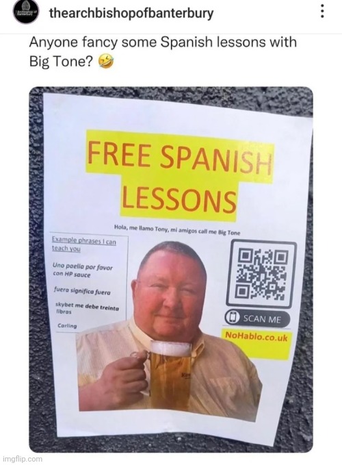 Barry,63 offering Spanish lessons! | made w/ Imgflip meme maker