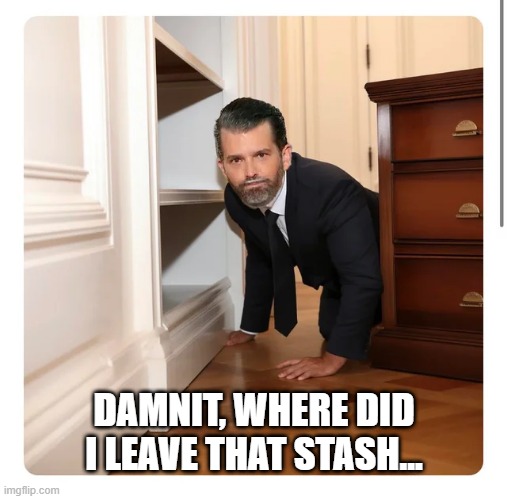 January 19, 2021 | DAMNIT, WHERE DID I LEAVE THAT STASH... | image tagged in cocaine,trump | made w/ Imgflip meme maker