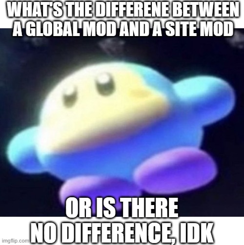 Heard the word get throw around some, don't know what it means | WHAT'S THE DIFFERENE BETWEEN A GLOBAL MOD AND A SITE MOD; OR IS THERE NO DIFFERENCE, IDK | image tagged in unnamed waddle dee,imgflip mods | made w/ Imgflip meme maker