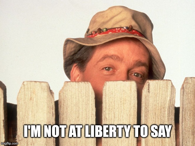 Wilson Home Improvement | I'M NOT AT LIBERTY TO SAY | image tagged in wilson home improvement | made w/ Imgflip meme maker