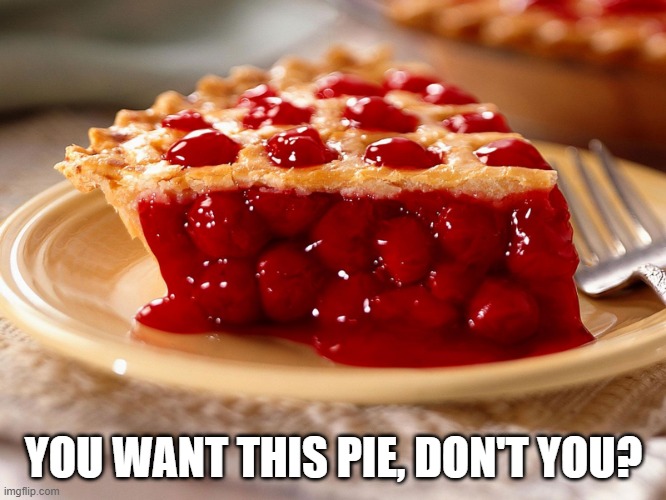 Mmm Pie | YOU WANT THIS PIE, DON'T YOU? | image tagged in food | made w/ Imgflip meme maker