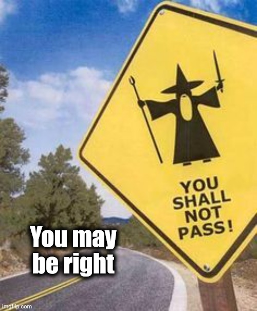 Traffic sign | You may be right | image tagged in traffic sign | made w/ Imgflip meme maker