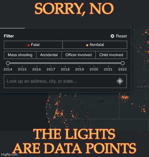 SORRY, NO THE LIGHTS
ARE DATA POINTS | made w/ Imgflip meme maker