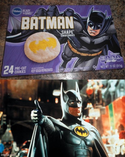 Batman shape sugar cookies | image tagged in thumbs up batman,batman,sugar cookies,cookie,cookies,memes | made w/ Imgflip meme maker