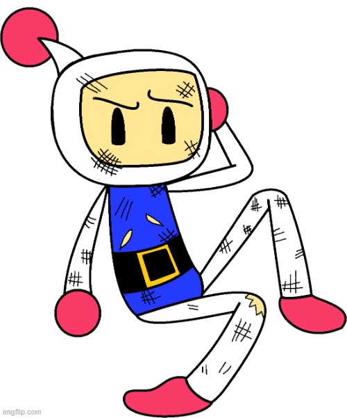 White Bomber injured (Super Bomberman R) | image tagged in white bomber injured super bomberman r | made w/ Imgflip meme maker