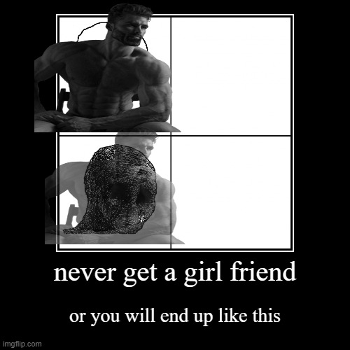 never get a girl friend | or you will end up like this | image tagged in funny,demotivationals | made w/ Imgflip demotivational maker
