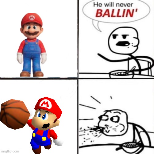 MARIO IS BALLING | image tagged in he'll never be ballin',mario | made w/ Imgflip meme maker