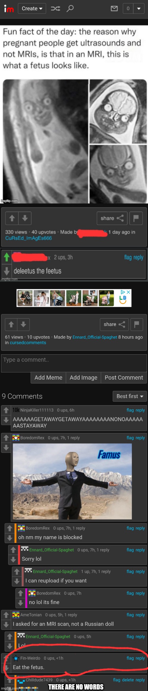 A cursed comment inside a cursed comment, cursedcommentception | THERE ARE NO WORDS | made w/ Imgflip meme maker