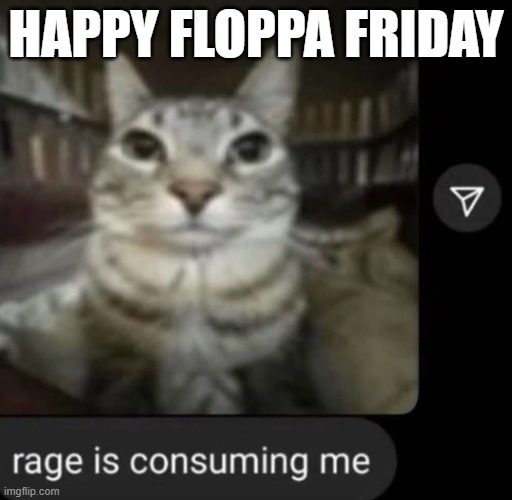 rage is consuming me | HAPPY FLOPPA FRIDAY | image tagged in rage is consuming me | made w/ Imgflip meme maker