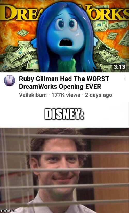 Hehe, now we're even | DISNEY: | image tagged in dreamworks,disney | made w/ Imgflip meme maker