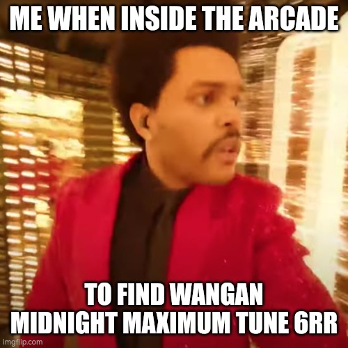 That's me and my brother | ME WHEN INSIDE THE ARCADE; TO FIND WANGAN MIDNIGHT MAXIMUM TUNE 6RR | image tagged in the weeknd super bowl halftime performance,arcade,racing | made w/ Imgflip meme maker