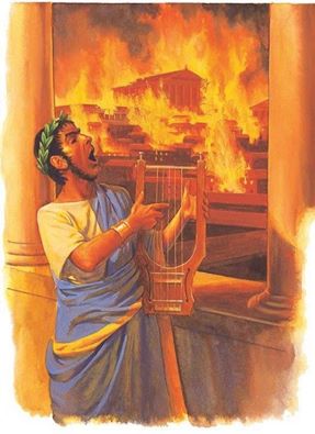 High Quality Nero played the fiddle while Rome burned Blank Meme Template