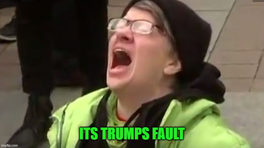 Screaming Liberal  | ITS TRUMPS FAULT | image tagged in screaming liberal | made w/ Imgflip meme maker