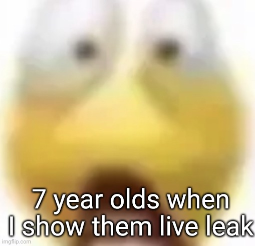 Shocked | 7 year olds when I show them live leak | image tagged in shocked | made w/ Imgflip meme maker