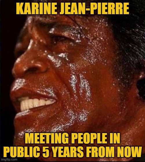 Karine Jean-Pierre | KARINE JEAN-PIERRE; MEETING PEOPLE IN PUBLIC 5 YEARS FROM NOW | image tagged in press secretary,joe biden,biden,white house,scandal,questions | made w/ Imgflip meme maker