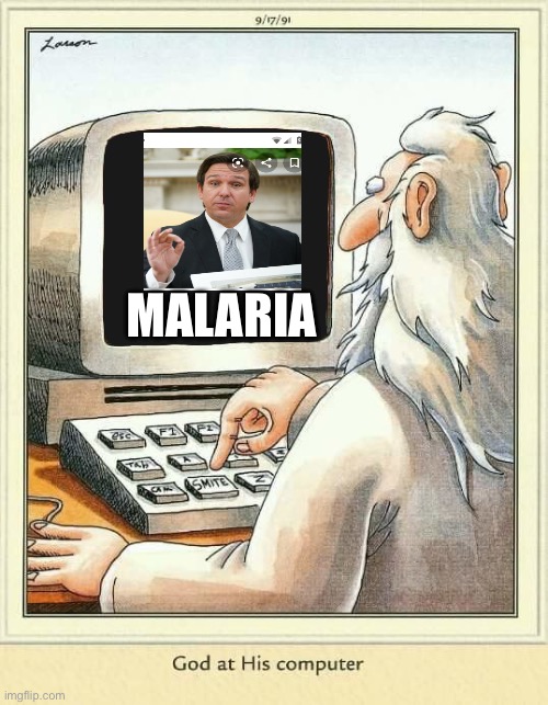 God at His computer | MALARIA | image tagged in god at his computer | made w/ Imgflip meme maker