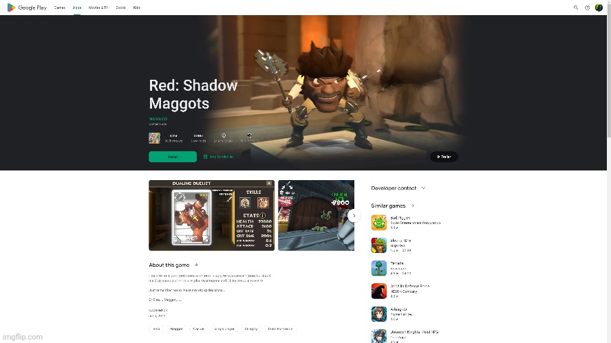 Red: Shadow Maggots on Google Play | image tagged in red shadow maggots,tf2,parody | made w/ Imgflip meme maker