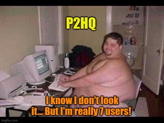 Basement Troll | P2HQ I know I don't look it... But I'm really 7 users! | image tagged in basement troll | made w/ Imgflip meme maker