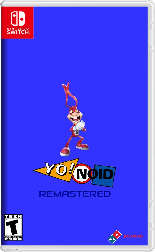 yo noid remastered | REMASTERED | image tagged in nintendo switch,remake,the noid,konami,3d platformer | made w/ Imgflip meme maker