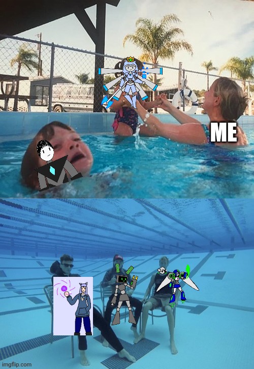 Had to change the template a bit since I don't have that many characters | ME | made w/ Imgflip meme maker