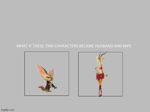 if finnick and gazelle became husband and wife | image tagged in blank white template,romance,disney,zootopia | made w/ Imgflip meme maker