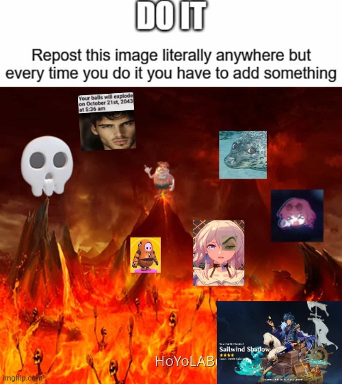 Do it | image tagged in repost,add a smiley face,mihoyo,trends | made w/ Imgflip meme maker