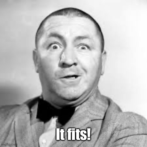 curly three stooges | It fits! | image tagged in curly three stooges | made w/ Imgflip meme maker