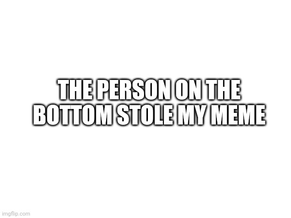 Stolen | THE PERSON ON THE BOTTOM STOLE MY MEME | image tagged in stolen | made w/ Imgflip meme maker