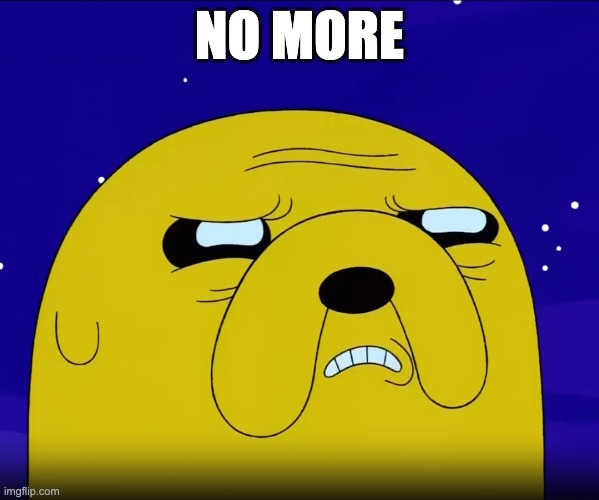 NO MORE | image tagged in adventure time | made w/ Imgflip meme maker