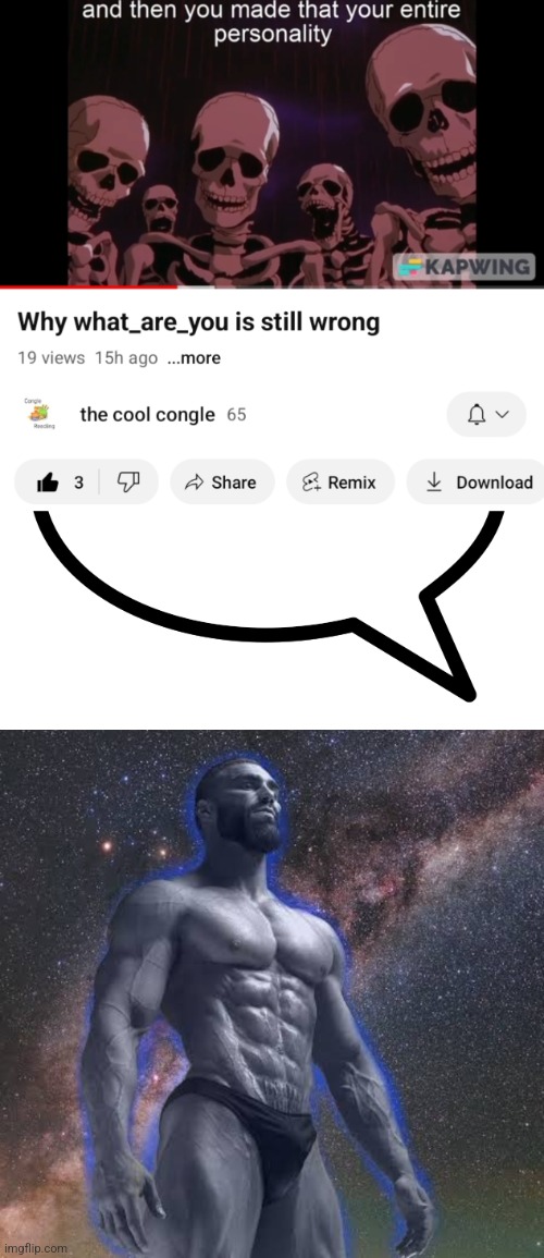 Shoutout to the cool congle channel | image tagged in giga chad | made w/ Imgflip meme maker