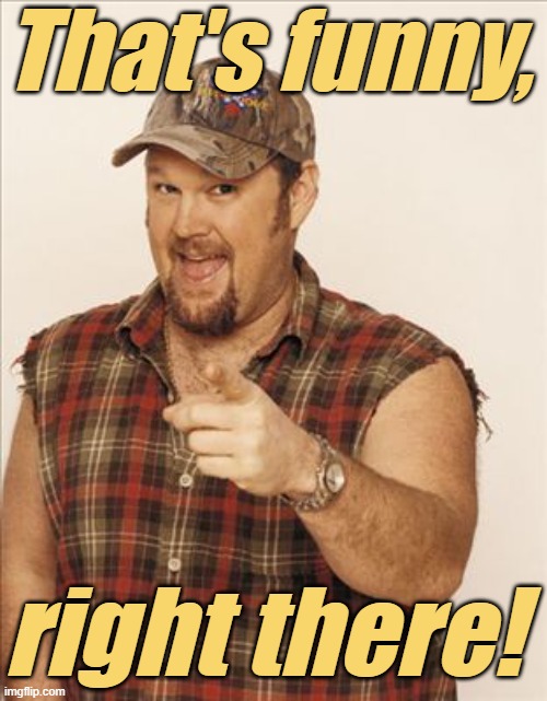 Larry The Cable Guy | That's funny, right there! | image tagged in larry the cable guy | made w/ Imgflip meme maker