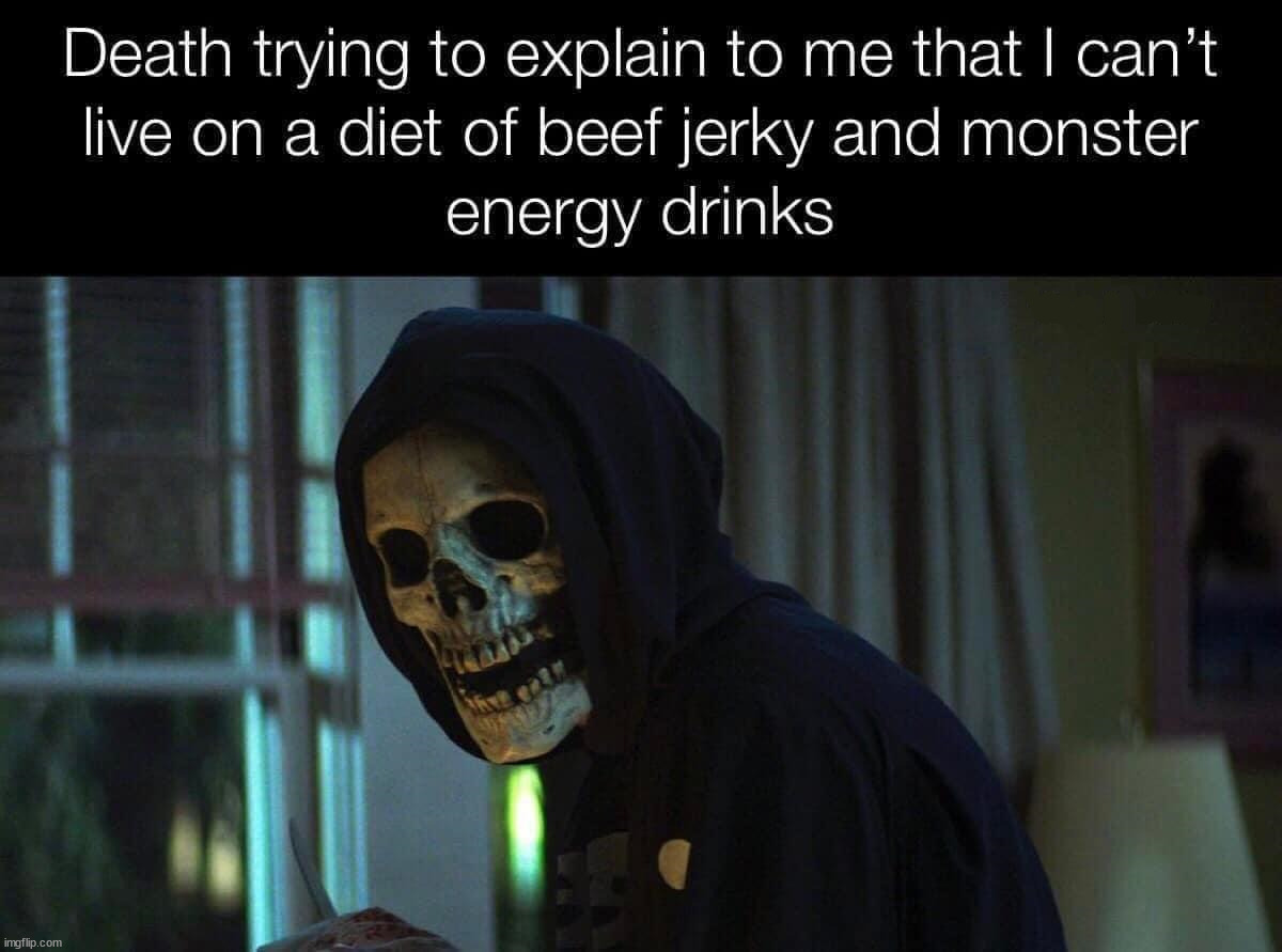 image tagged in death,eating | made w/ Imgflip meme maker