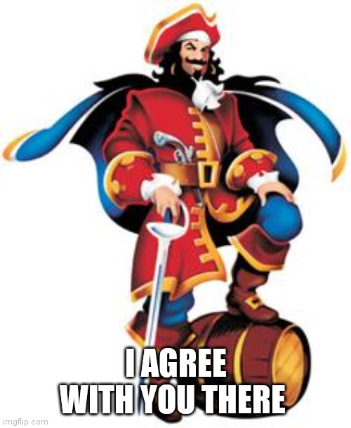 Captain Morgan | I AGREE WITH YOU THERE | image tagged in captain morgan | made w/ Imgflip meme maker