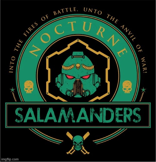 a crest for the salamanders that i found | image tagged in warhammer40k,salamanders,vulkan | made w/ Imgflip meme maker