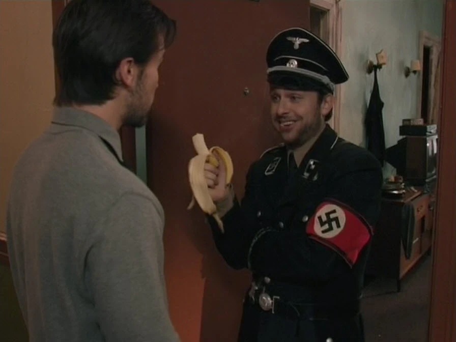 Nazi Charlie Day Blank Meme Template