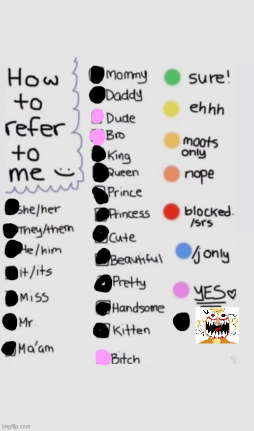 How To Refer To Me :) | image tagged in how to refer to me | made w/ Imgflip meme maker