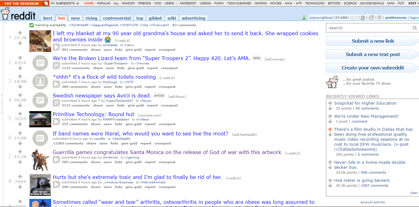 Reddit's New Design is Built to Kill Traffic to Websites - Joe Y Blank Meme Template