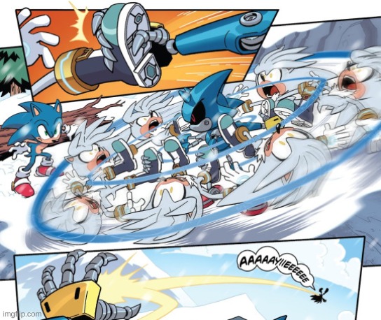 metal sonic yeeting silver | image tagged in metal sonic yeeting silver | made w/ Imgflip meme maker